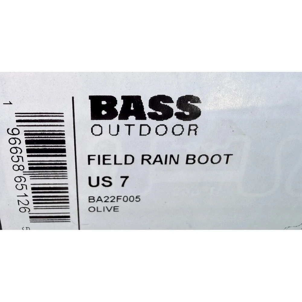 Bass Outdoor Field Rain Boots Olive Waterproof Rubber Women's US 7 New Box